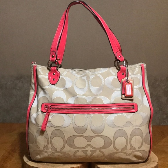 Coach Handbags - COACH POPPY METALLIC OUTLINE HALLIE TOTE
